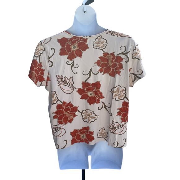 CROFT & BARROW SIZE 2X FLORAL SHORT SLEEVE TOP - Picture 2 of 3